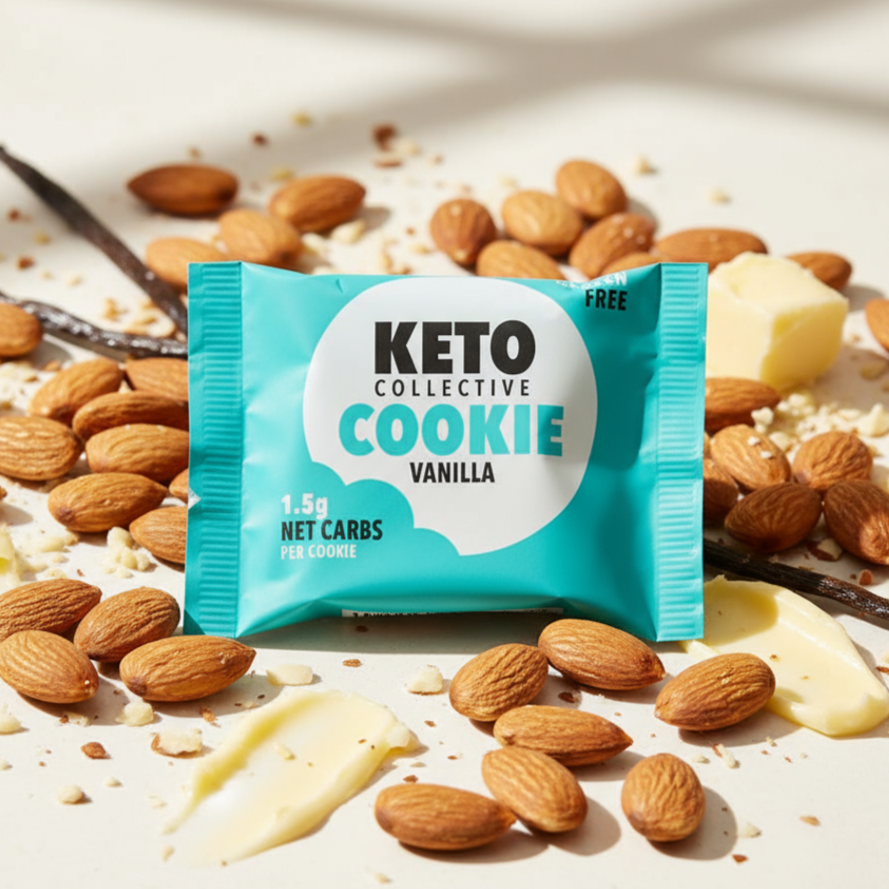 Vanilla keto cookies 12 pack box from The Keto Collective