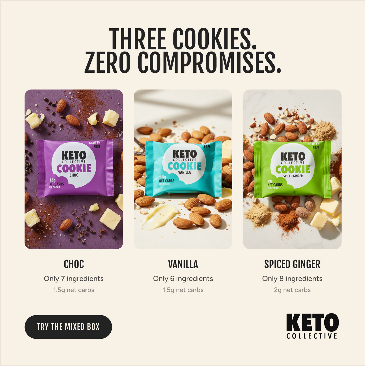 Choc Keto Cookies (12 x 30g)
