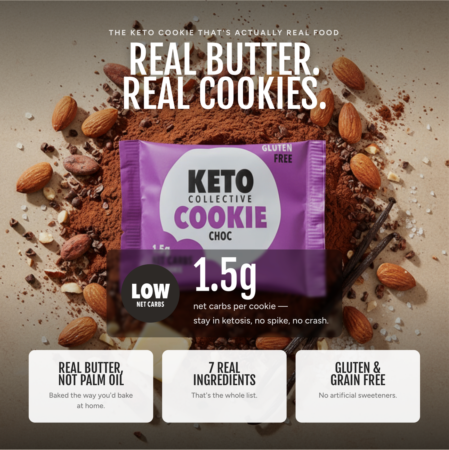 Choc Keto Cookies (12 x 30g)