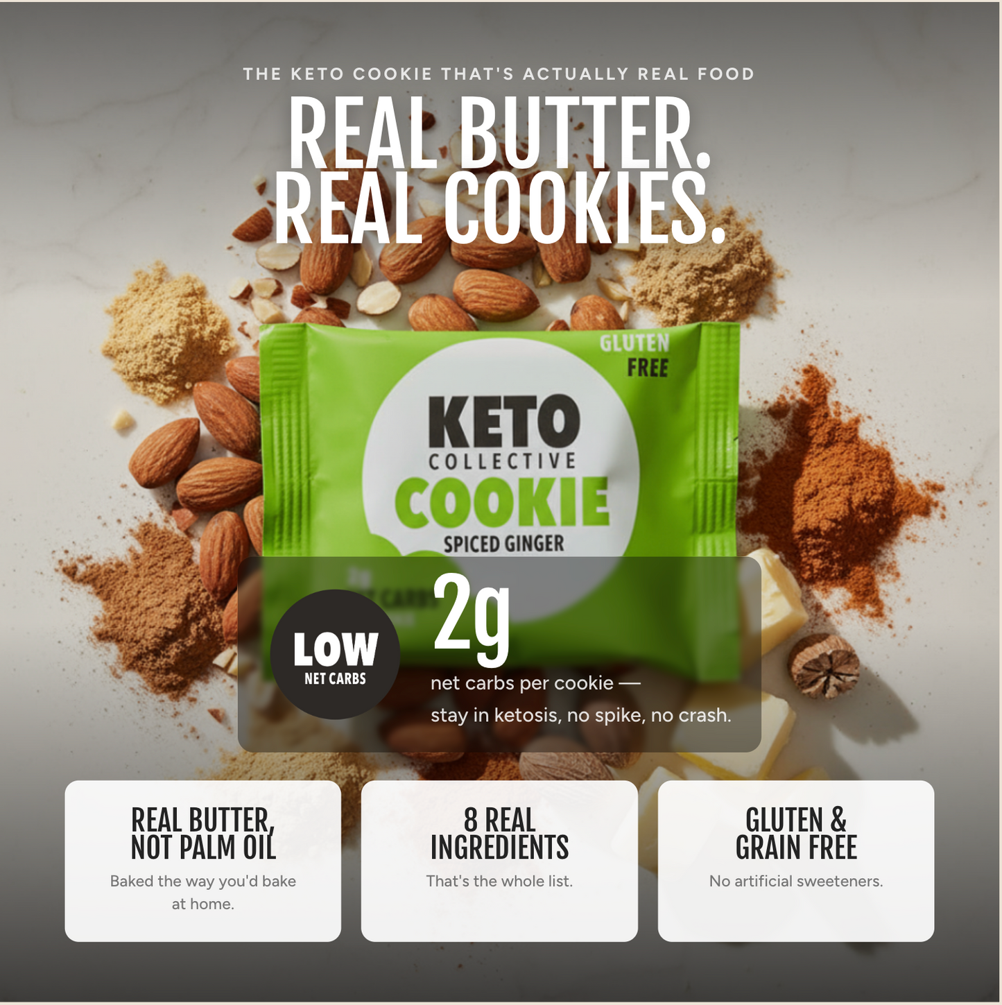 Spiced Ginger Keto Cookies (12 x 30g)