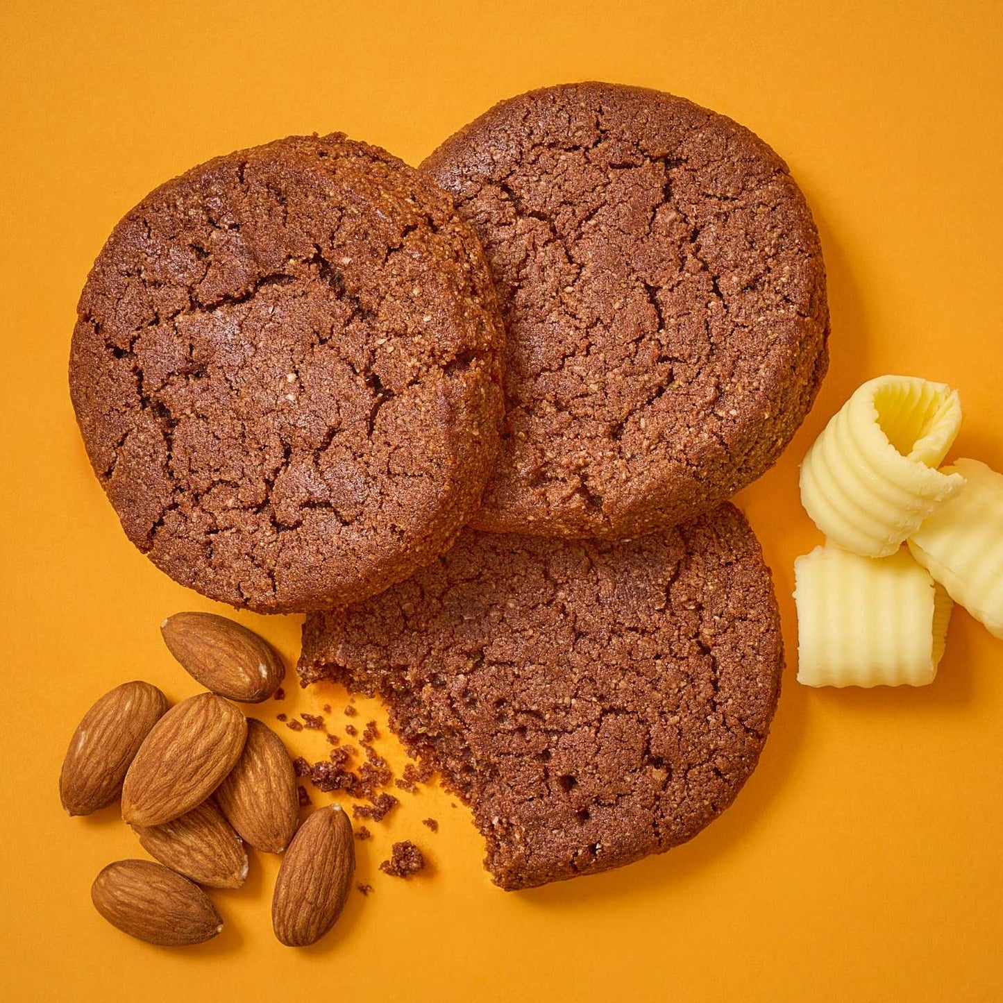 choc keto cookies on orange bk