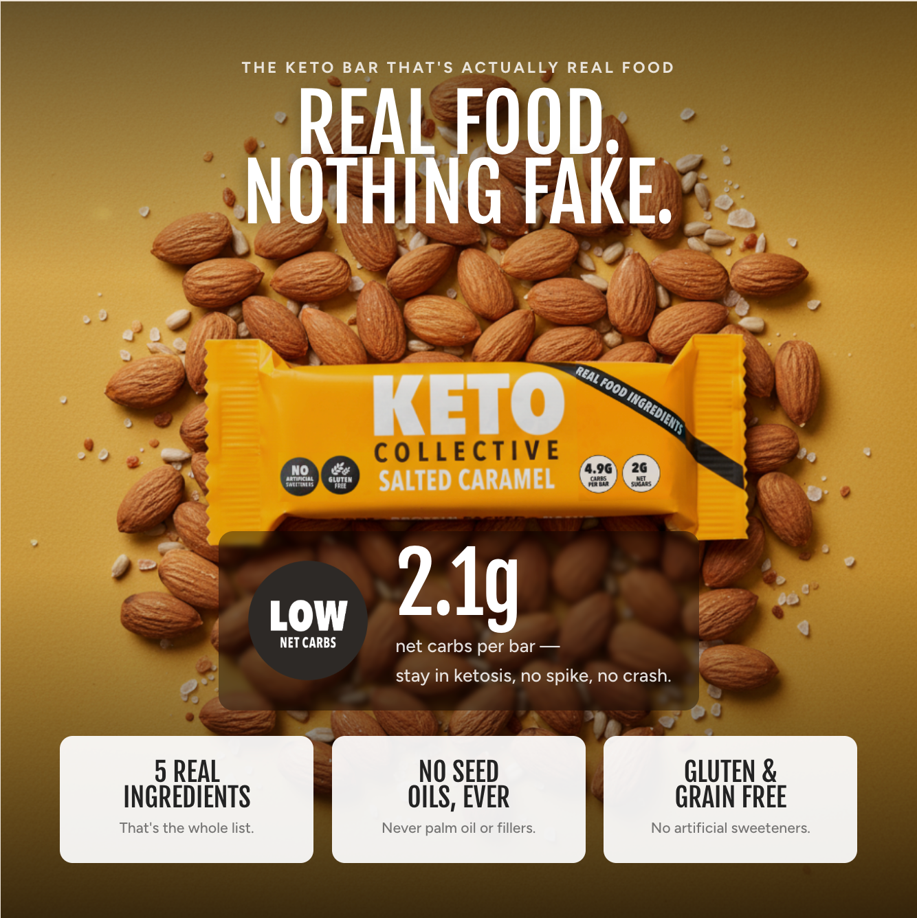 Salted Caramel Keto Bars (15 x 40g)