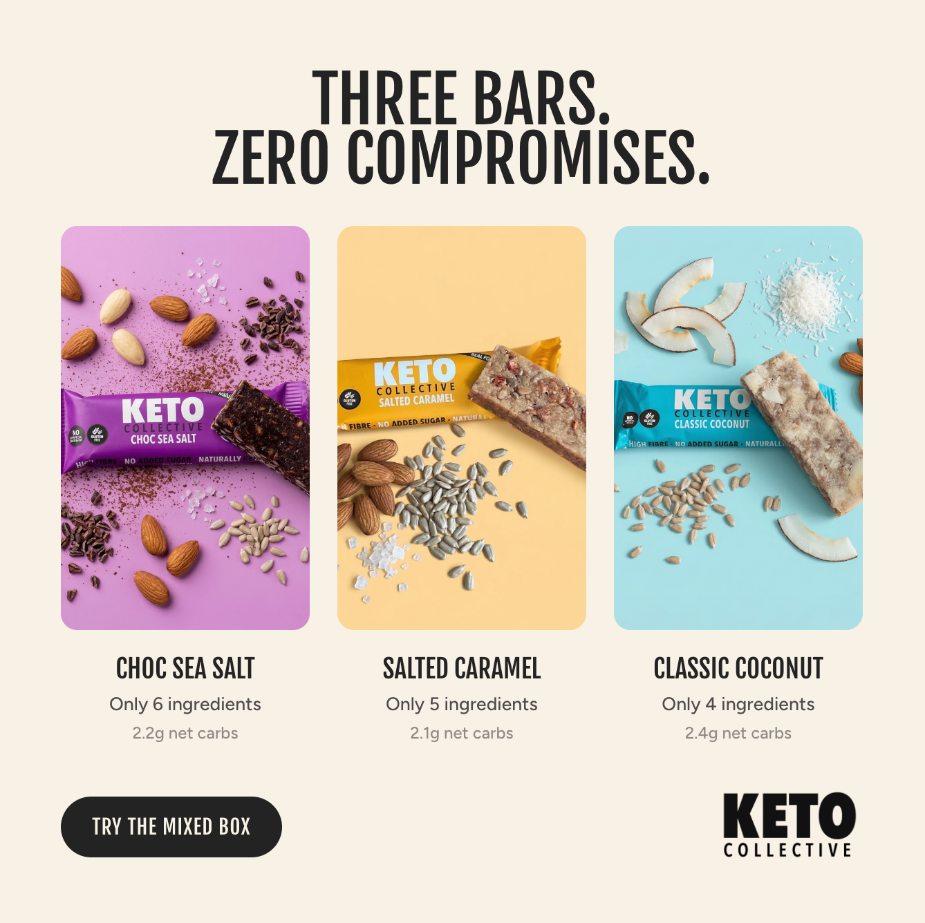 Keto Bars Mixed Box (15 x 40g)