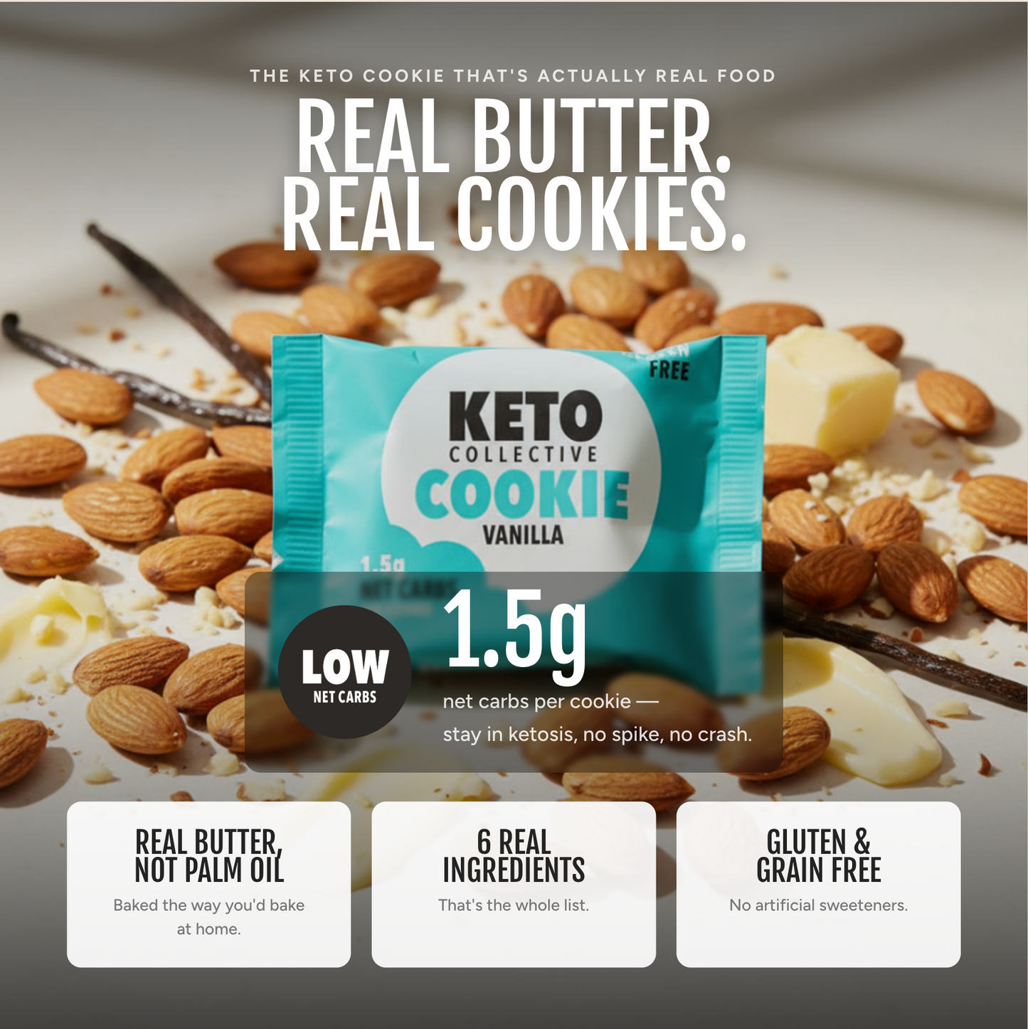 Vanilla Keto Cookies (12 x 30g)